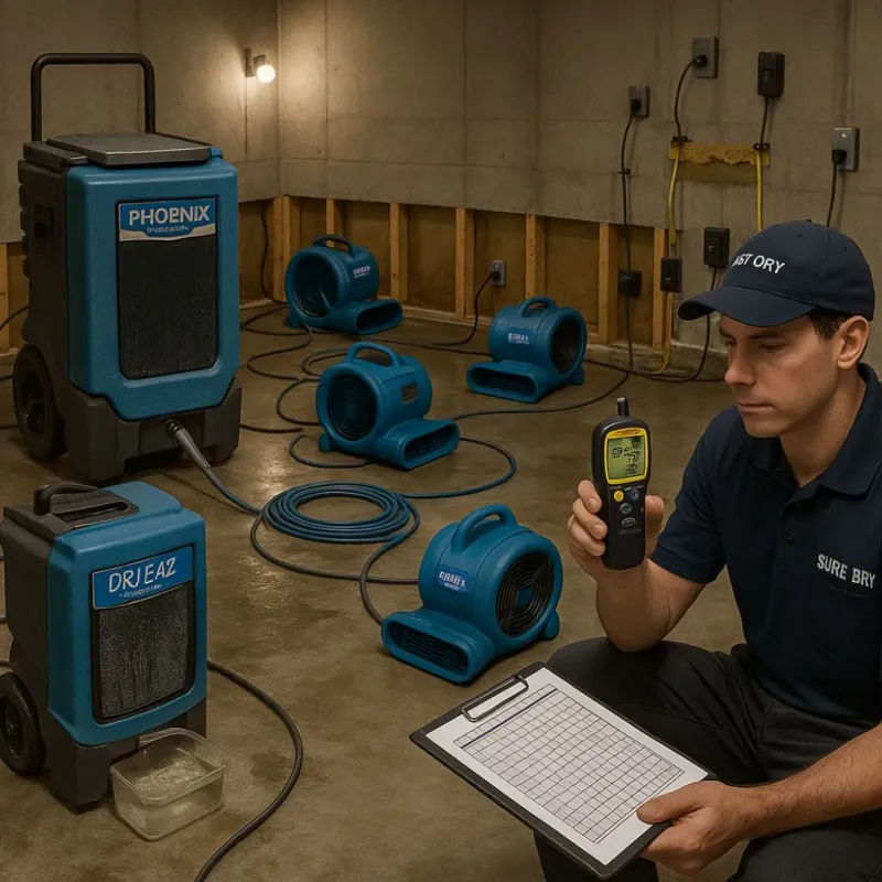 Structural Drying and Dehumidification process in Russell, GA